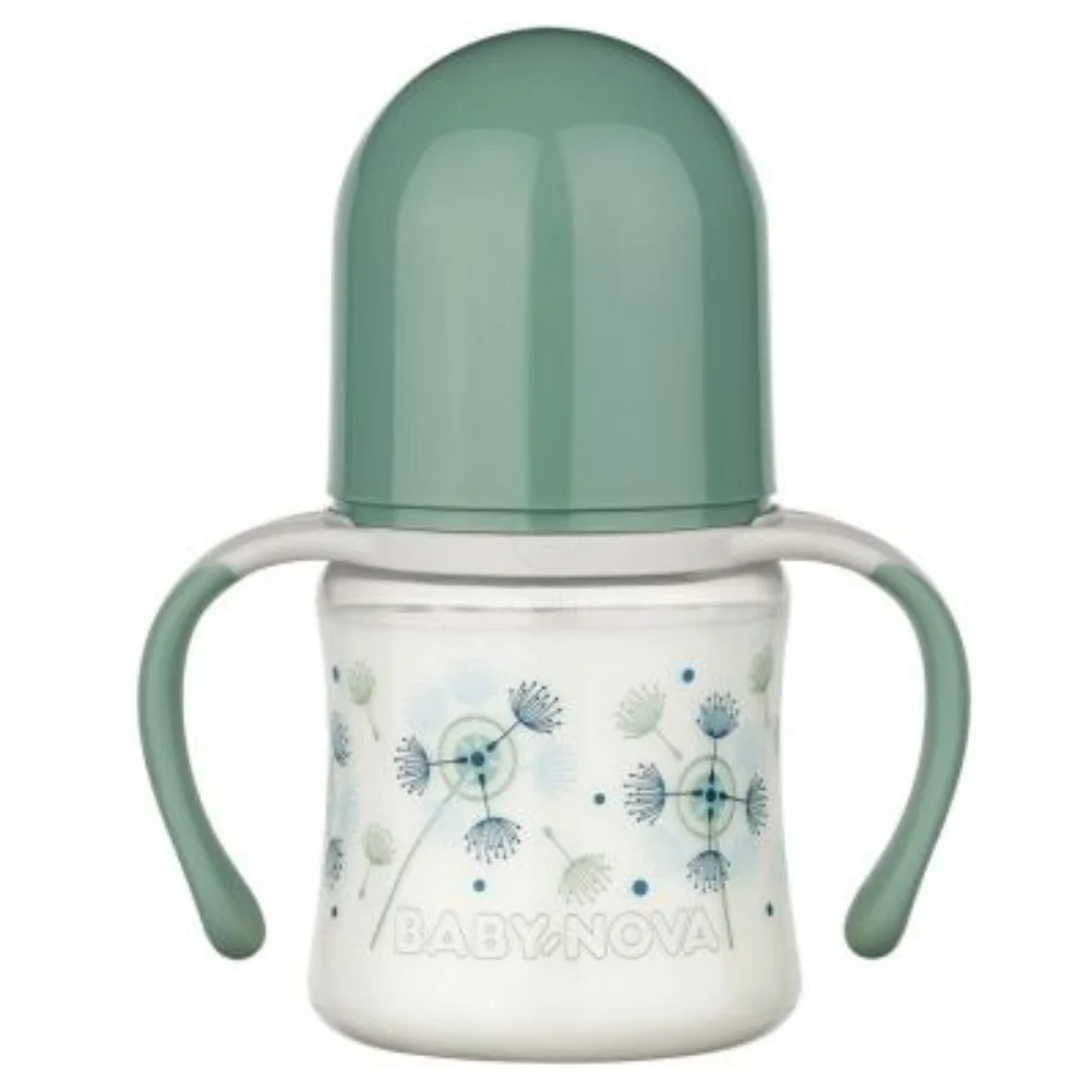 Baby-Nova, steklenička s širokim vratom za učenje pitja - različni motivi (150 ml)